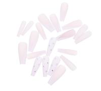 48 Pièces Ongles Très Longs Pp, Finition Mate V Française | Décor Délicat pour Femmes, Ne Se Déforme Pas Facilement, Couleur Solide, Usage Nail Art Quotidien