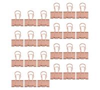 48 Pièces Pince à Reliure de Bureau Rose Doré 25mm en Métal | École et Bureau, Maintien Sûr sans Abîmer les Bords, Tri Facile des Reçus et Supports