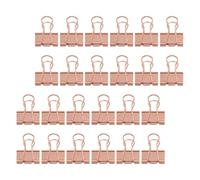 48 Pièces Pince à Reliure Rose Doré 25mm en Métal pour Documents | Clips Élégants pour Bureau et Maison, Empêchent le Glissement, N'abîment Pas les Bords, Tri Facile