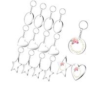 48 Pièces Porte-clés Vierges Lot de Trois Formes Formes