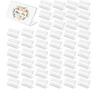 48 Pièces Porte Étiquettes de Prix, VEGCOO Support d'affichage de Prix en Acrylique Transparent Supports d'Étiquettes pour Boulangeries Épiceries Bureau(6 * 4cm)