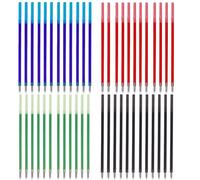 48 Pièces Recharges de 4 in 1 Peut être frotté Stylo Bille Multifonction，0.5mm，Encre noire, bleue, rouge, verte，Recharge Standard Internationale,Pour l'école, le bureau (48 pièces)