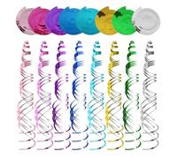 48 Pièces Serpentins en Spirale Multicolores Décorations de Fête Guirlandes Tourbillons Suspendus pour Fête Anniversaire Mariage Noël Foraine