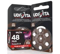 48 Piles Auditives Udivita 312. - 8 Blisters de 6 Piles