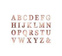 48 Stickers lettres adhésives rose gold 13,5 cm - Rose - Taille Unique