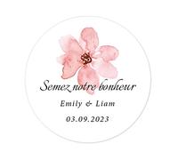 48 STICKERS 'Semez notre bonheur' autocollants PERSONNALISÉS pour cadeaux de Mariage/Baptême/Fête, 40mm Étiquettes de plantes succulentes/Graines De Fleurs - Rd 270 (13)