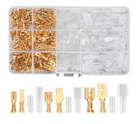 480 Pièces Cosses à Sertir, 2,8 mm 4,8 mm 6,3 mm Cosse Electrique à Sertir avec Isolation Manches Connecteur Cosse Femelle pour Automobile Moto Voiture