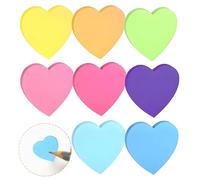 480 Pièces Notes Adhésives Cœur, 70 x 70 mm Note Autocollant, Forme de Coeur Auto-Adhésif Couleur Notes, pour Book, Etudiants Lecture Bureau, 8 Couleurs Brillantes
