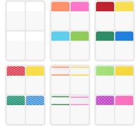 480 X 1"" Sticky Page Tabs-Self Adhesive Divider Tabs-Sticky Tabs-Writable & Repositionable Bookmark-Self Adhesive Writing Labels-6 Dispensers-20