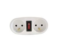 Chacon Prise biplite 2x16A avec interrupteur Blanc