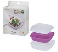 [482000013392] WPRO Plat Cuisson Vapeur pour Micro-ondes 20 cm Violet Blanc
