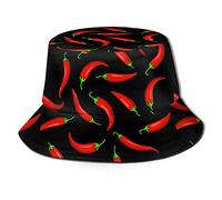 485 Homme Bobs Chapeau De Seau Piment Rouge Chapeau De Seau Pêcheur Bords Arrondis Chapeau Bob Doux Chapeau Pêcheur D'Été pour Plage L'Extérieur Voyage Eté