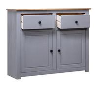 (4863)Commode - contemporain - Buffet rangement - Gris 93x40x80 cm Pin solide Assortiment Panama ,poid:22 kg