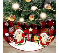 48Inch Décoration de Jupe d'arbre de NoëL, Jupe d'arbre de NoëL Rond - Mignon Design Nain pour Le Nouvel an et l'hiver et Le Tapis d'arbre de Noël de Vacances