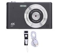 48MP 4K Kids, Caméra avec Zoom 16x, pour Les Filles Garçons, Blanc, 32 Go de Carte, Anti-Shake, Compact Petit, pour Les Enfants Adolescents (Black)