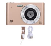 48MP 4K Kids, Caméra avec Zoom 16x, pour Les Filles Garçons, Blanc, 32 Go de Carte, Anti-Shake, Compact Petit, pour Les Enfants Adolescents (Gold)