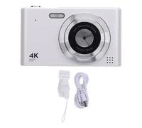 48MP 4K Kids, Caméra avec Zoom 16x, pour Les Filles Garçons, Blanc, 32 Go de Carte, Anti-Shake, Compact Petit, pour Les Enfants Adolescents (White)