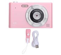 48MP 4K Kids, Caméra avec Zoom 16x, pour Les Filles Garçons, Blanc, 32 Go de Carte, Anti-Shake, Compact Petit, pour Les Enfants Adolescents (Pink)