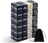48PCS Compteurs de Dés(Blanc+Noir), Compteur de Mots Clés, avec Sac en Velours, Dés MTG, Compteur de Vie MTG 1/+1, Jetons Dés Fidélité, Compteurs Vie Magique, Compatible avec MTG, TCG, Jeux de Cartes