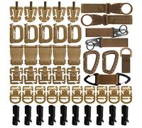 48PCS Ensemble De Pinces ¨¤ Engrenages Tactiques Molle Attaches De Sangle pour Sac ¨¤ Dos Tactique Ceinture De Gilet De Sac ¨¤ Dos - Porte-cl¨¦s en Nylon, Crochet De Verrouillage ¨¤ Anneau en D Clip