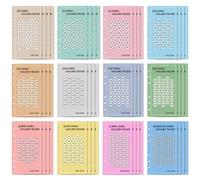 48pcs Épargne Épargne A6 Planificateur budgétaire avec des enveloppes de trésorerie Organisateur de Money Challenge, enveloppes en espèces pour la budgétisation