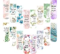 48pcs Magnetic Bible Verse Bookmarks,Christian Book Markers Inspirational Scripture Motivational Religious Encouragement Bookmarks With Flowers For Office School