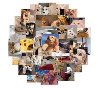 48pcs mignons chat et chien autocollants en vinyle pour bouteilles d'eau gobelet bagages planche à roulettes pare-chocs scrapbook tasse, autocollant cadeau pour enfants adolescents adultes