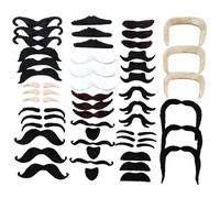 48pcs Mustaches Halloween Stick on Moustache 16 Designs Ordays Adhesive Bear Nuad Funny Costumes Accessoires pour Carnival Cosplay