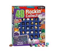 48pcs Natural Crystal Stone Rock & Mineral Education Set for Kids Geology Gem Kit Stem Science Education Toys Christmas Gift