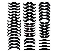 48Pièce Fausse Moustache Autocollante,DrôLes Mexicain Adulte Costume Barbe Accessoire,Noel Homme Déguisement Faux Barbes,Photobooth Qualité Realiste Deguisements Colle Moustaches Accessoires pour Punk
