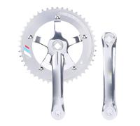 48T Crankset Crect Integrated Calling Crank Set en aluminium Alulim Trou carré Painage à vitesses à vitesses à vitesse Crankset pour les modèles de cyclisme à engrenages fixes (Argent)