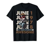 48th Birthday Dog Lover June 1996 Vintage 48 Years Old Men T-Shirt