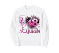 48th Birthday Queen Pink Wine 48 Years Old Women Girls Sweatshirt