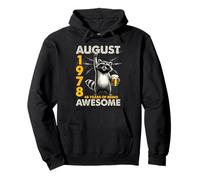 48th Birthday Raccoon Beer August 1978 Vintage 48 Years Old Sweat à Capuche