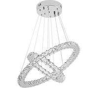48W Luxe moderne cristal pendentif lustre suspension guidée plafonnier avec deux anneau (48W gradable) CEEDIR