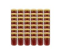 48x Pots à Confiture avec Couvercles Doré Verre 230 ml Bocaux Conserves vidaXL