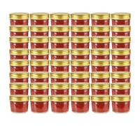 vidaXL 24 pcs Pots ¿¿ confiture avec couvercles dor¿¿s Verre 110 ml