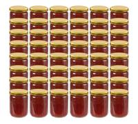 48x Pots à Confiture avec Couvercles Doré Verre 230 ml Bocaux Conserves vidaXL