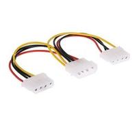(#49) 4 Pin IDE Molex Male to 2 x 4 Pin Female Power Supply Y Splitter Extension Cable, Length: 14CM G