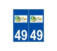 49 Bauné logo autocollant plaque stickers ville - Angles : droits