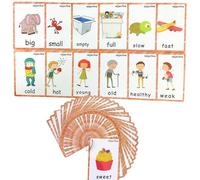 49 Cartes Éclair Adjectifs en Anglais, Matériel Montessori pour l'enseignement de l'Anglais (ESL), Homeschool et Thérapie Autisme
