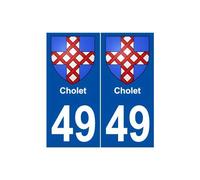 49 Cholet blason autocollant plaque stickers ville - Angles : droits