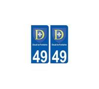 49 Doué-la-Fontaine blason autocollant plaque stickers ville - Angles : arrondis