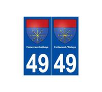 49 Fontevraud-l'Abbaye blason autocollant plaque stickers ville - Angles : droits