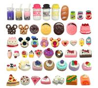 49 Pièces Mini Nourriture Jouet, Accessoires de Maison de Poupée Miniature Accessoires, Miniatures de Cuisine pour Maison de Poupee Miniverse