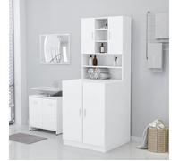 49042&MEUBLE FR* Luxe Meuble pour machine à laver Tendance - Armoire salle de bains - Blanc 71x71,5x91,5 cm - Poids&29.4