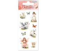 49056 Lot de 9 tatouages pailletés pour fille Motif princesse elfe Avec paillettes Pour fille