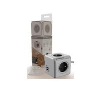 491155 Multiprise élec. Powercube 4 prises 2 USB et grand câble secteur 3 m