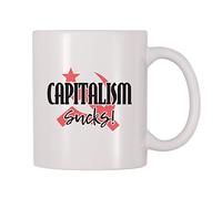 494 Tasses Expresso Le Capitalisme Craint, Le Marteau Et La Faucille Communistes Socialistes Mug Original À Café en Céramique Rigolo Tasse À Thé Café pour Collègue, Femme, Anniversaire, 330ml