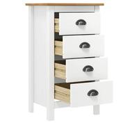 (4940)Commode - contemporain - Buffet rangement - Hill Blanc 46x35x80 cm Bois de pin solide ,poid:13.05 kg